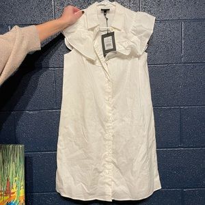 White button down work dress
